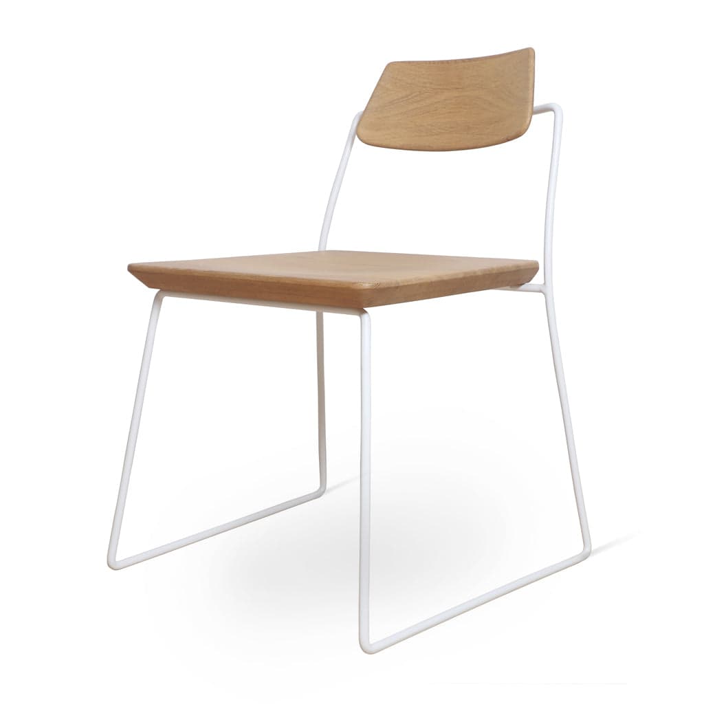 Minik - Metal Dining Chair, Ash/Oak/Beech Seat & Back by Alankaram