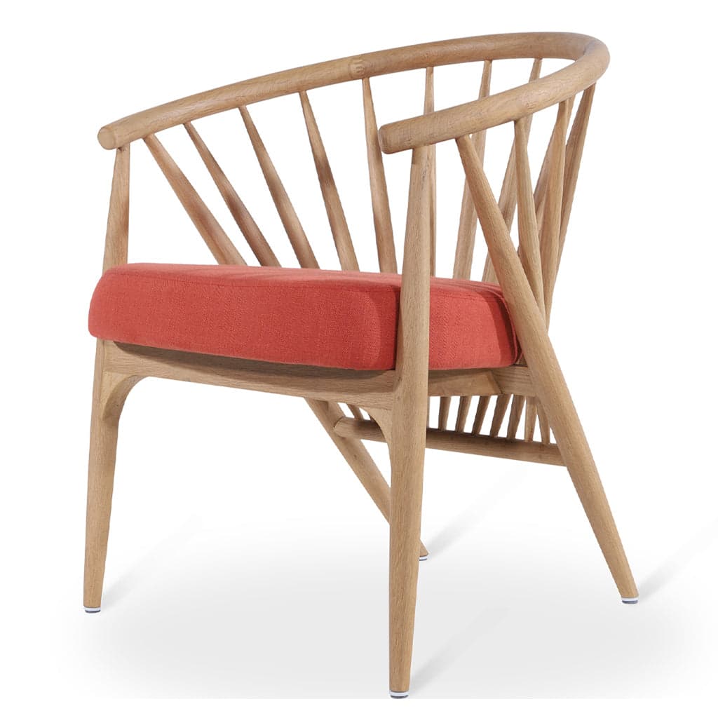 Hloma - Ash/Oak/Beech Dining Chair, Red Fabric by Alankaram