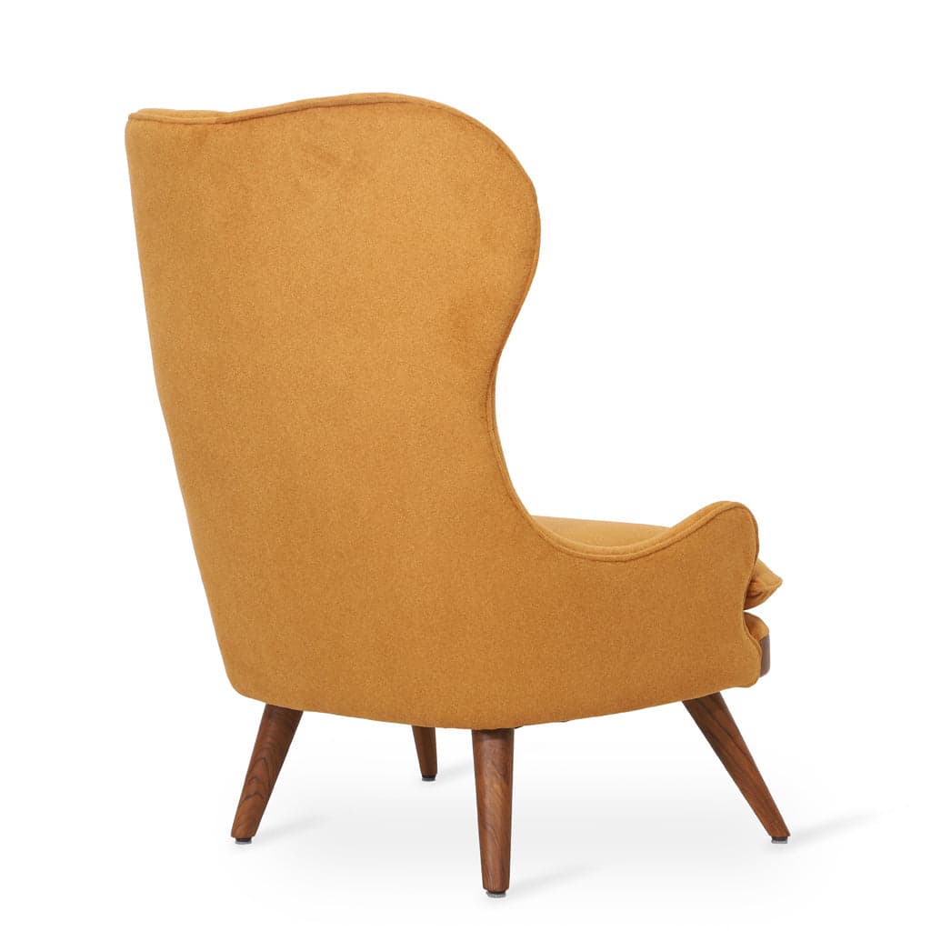 Dubu - Teak Lounge Chair, Yellow Fabric by Alankaram