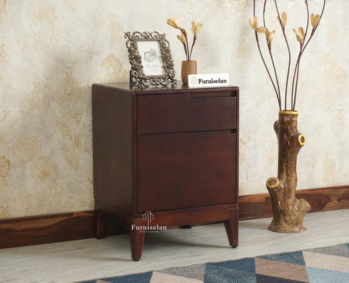Bressels Solid Wood Side Table - (Grey Finish) by Furniselan