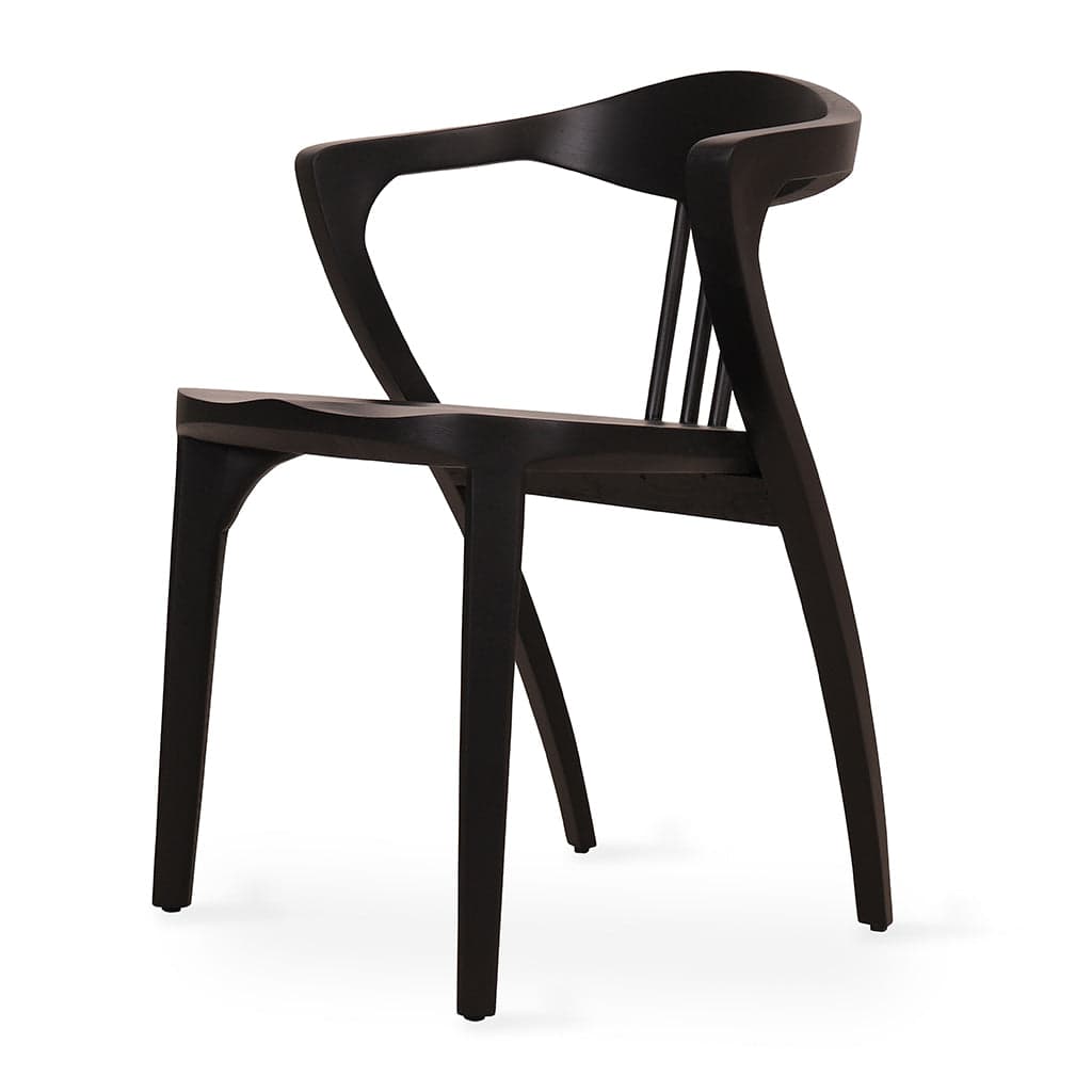 Kratky - Ash/Oak/Beech Dining Chair, Wooden Seat, Stained by Alankaram