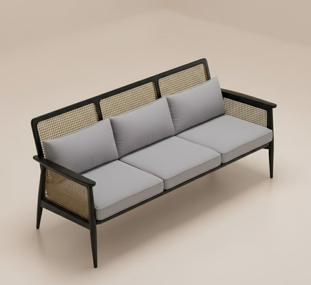 The Noen Three Seater (Matte Black) by The Inside project