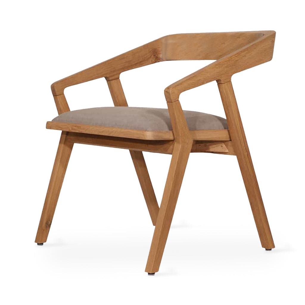 Casilla - Ash/Oak/Beech Dining Chair, Wooden Back, Grey Fabric by Alankaram