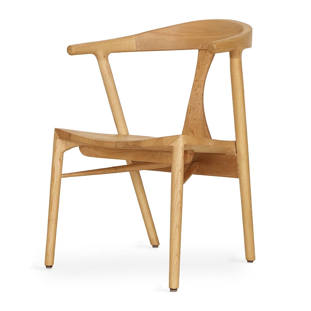 Ploot - Ash/Oak/Beech Dining Chair, Wooden Seat by Alankaram