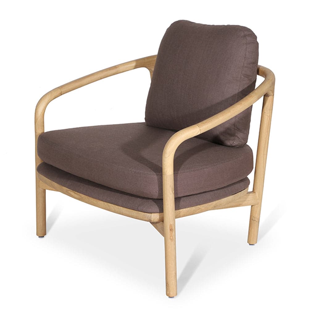 Nofo - Solid Lounge Chair, Brown Fabric by Alankaram