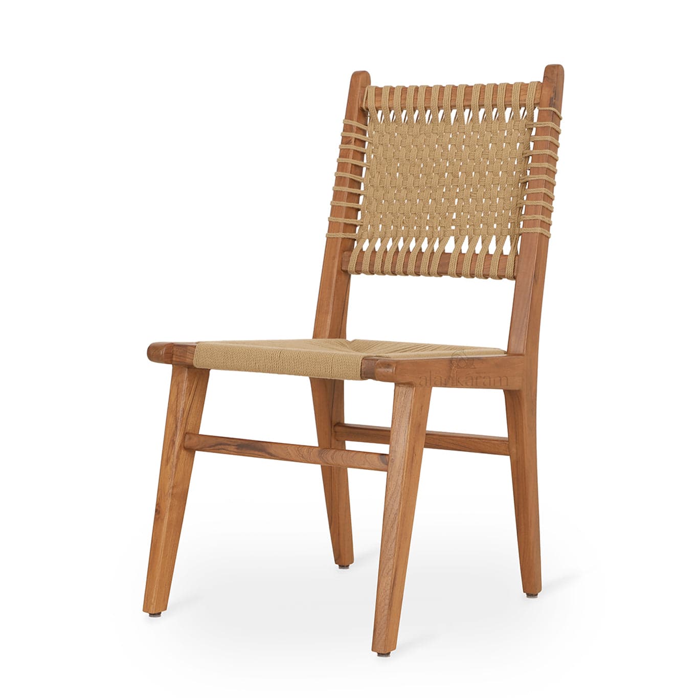 Asandi - Teak Dining Chair, Full Woven by Alankaram