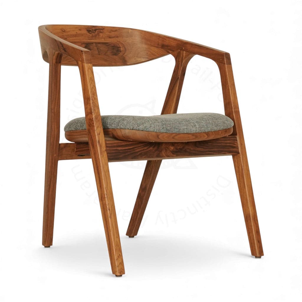 Ince - Teak Dining Chair, Wooden Back 2 by Alankaram