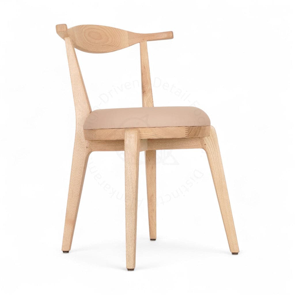 Dogo - Ash/Oak/Beech Dining Chair, Upholstered Seat 2 by Alankaram