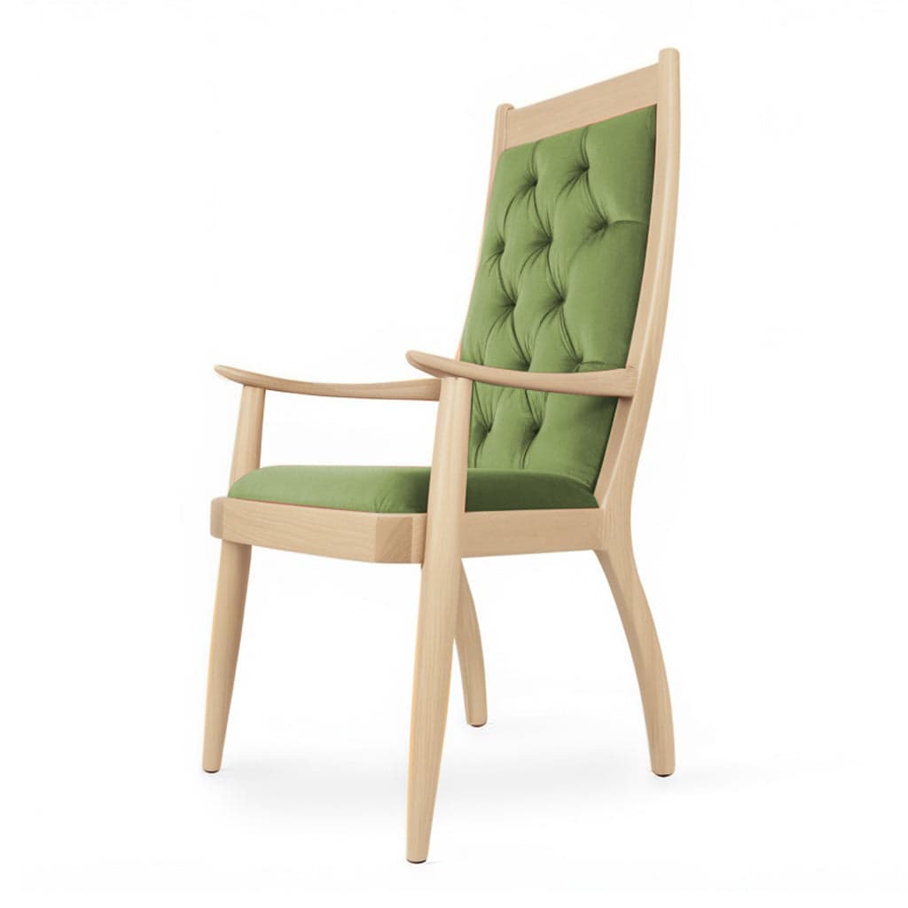 Pranshu - Ash/Oak/Beech Dining Chair with Armrest by Alankaram