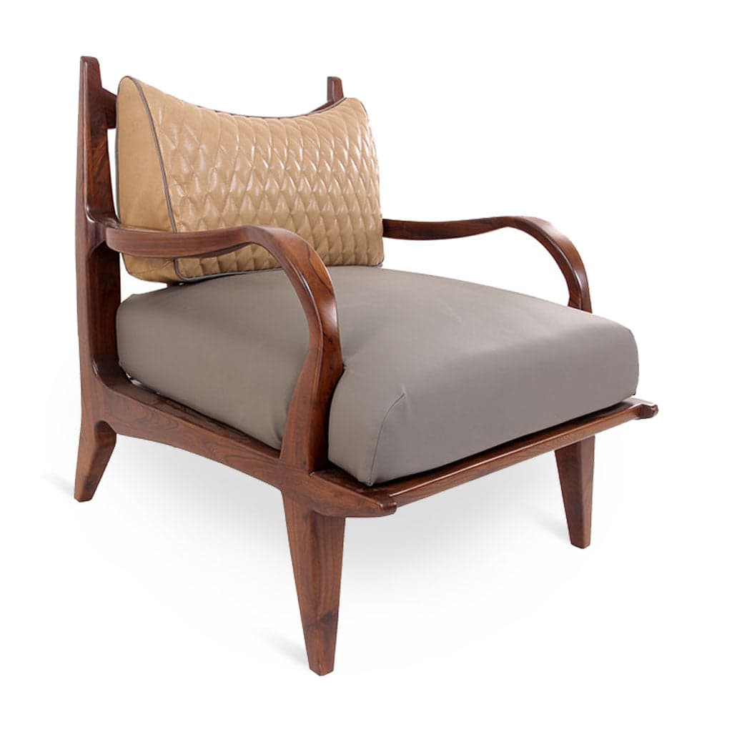 Araal - Teak Lounge Chair, Stained by Alankaram