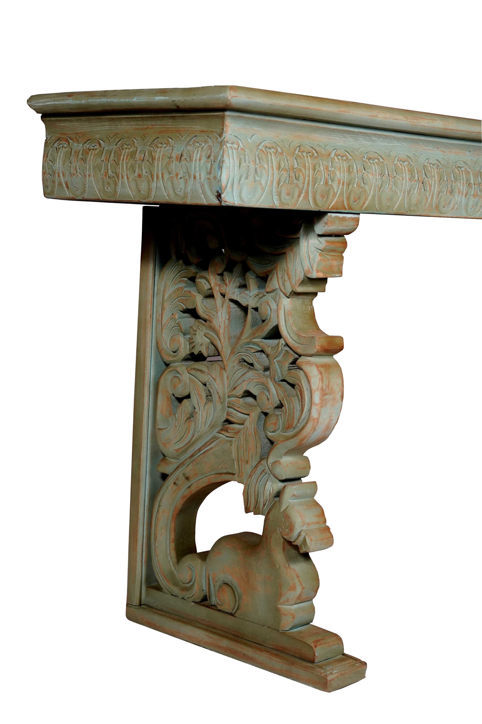 Axure Blue Distressed Console Table by The Artisania