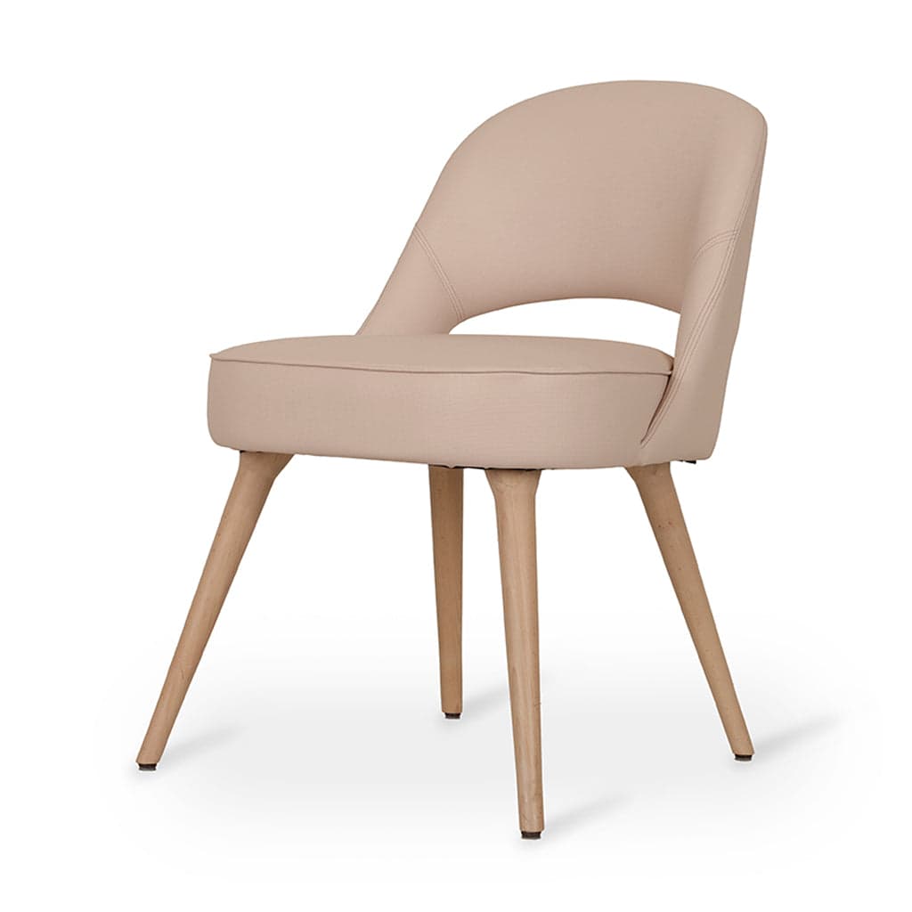 Kiero - Ash/Oak/Beech Dining Chair, Beige Leather by Alankaram