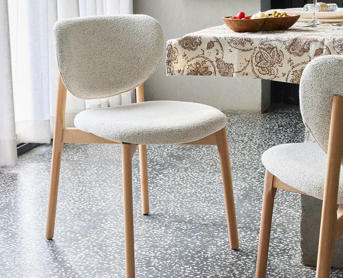 Beechline Dining Chair – Modern Upholstered Dining Chair for Home & Café - (Beige) by Furniselan