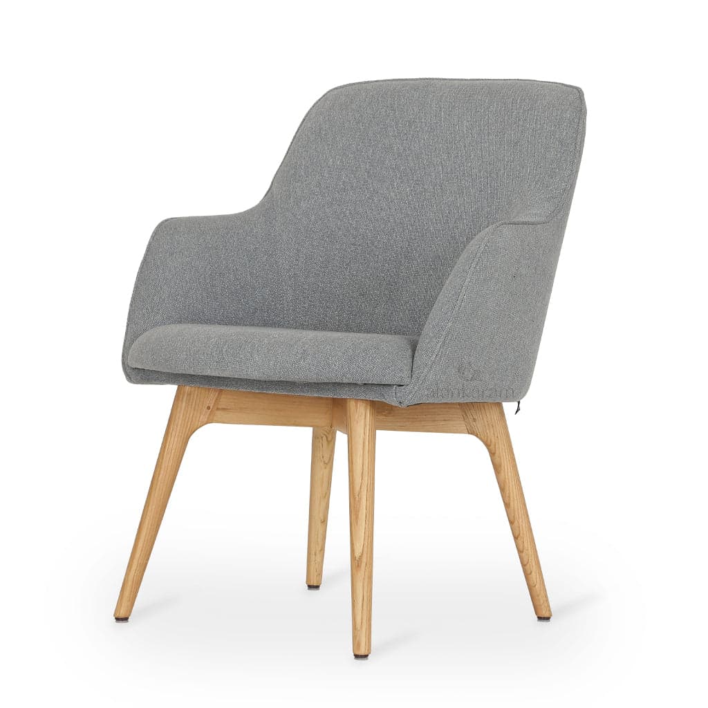 Dolt - Ash/Oak/Beech Dining Chair, Grey Fabric by Alankaram