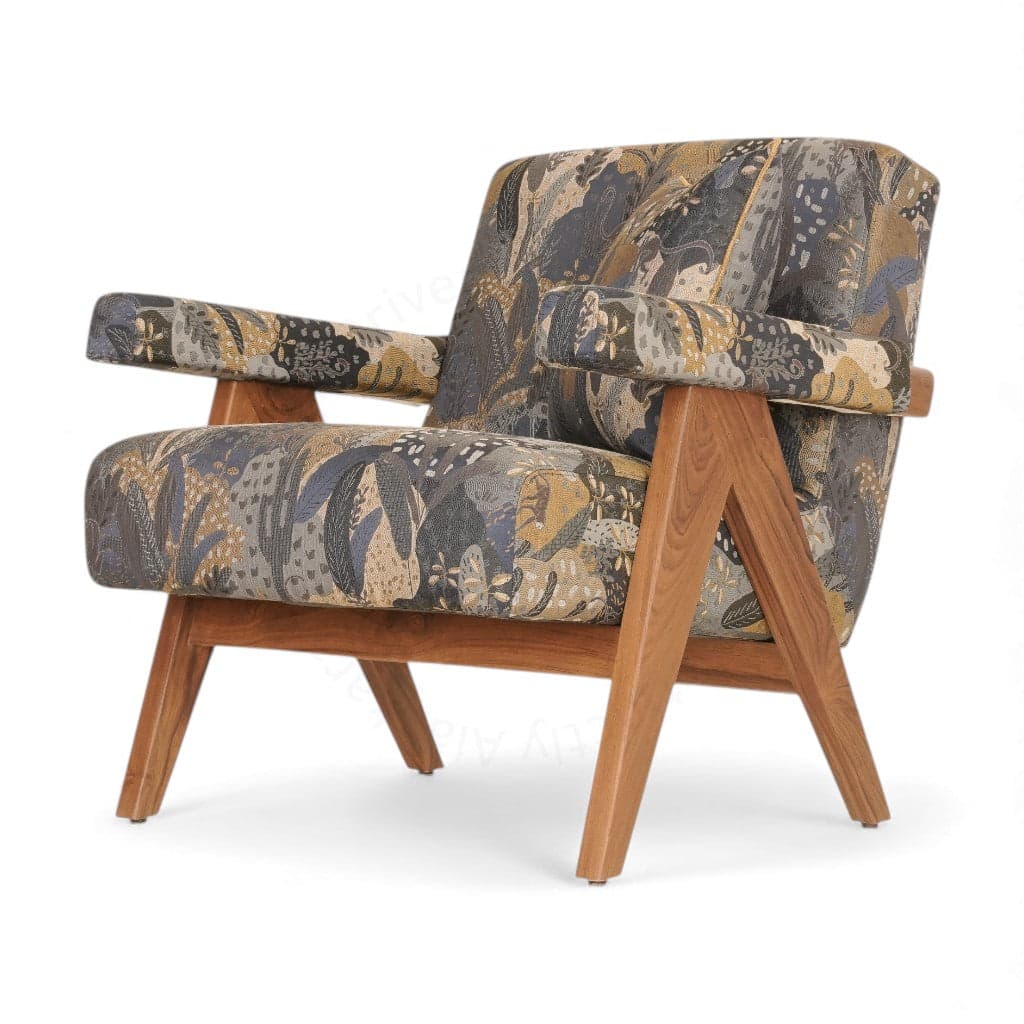 Jeanneret - Teak-Upholstered Lounge Chair by Alankaram