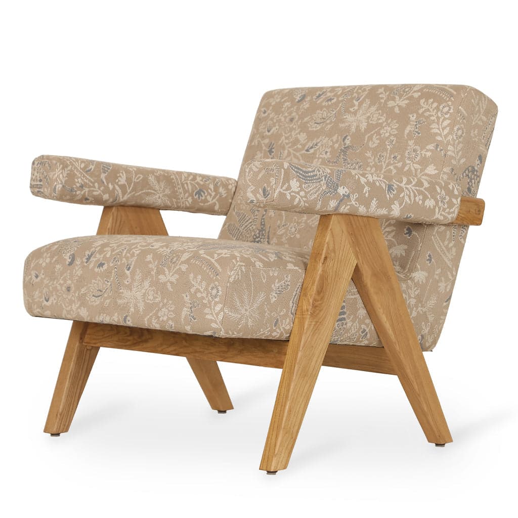 Jeanneret - Ash/Oak/Beech Lounge Chair, Upholstered by Alankaram