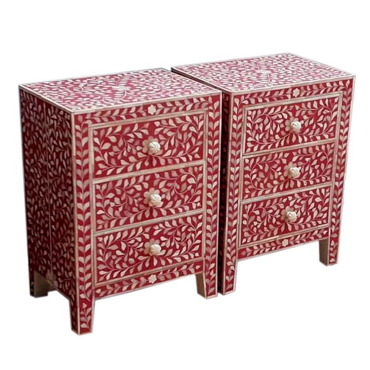 Leafa Inlay Side Tables - Set of 2 by The Artisania