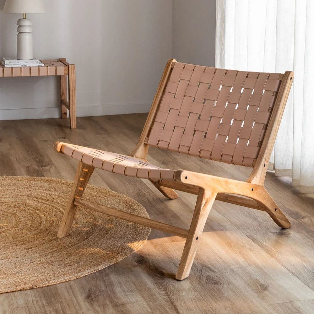 Premium Solid Wood Leather & Wood Accent Chair – Furnhands by Furnhands