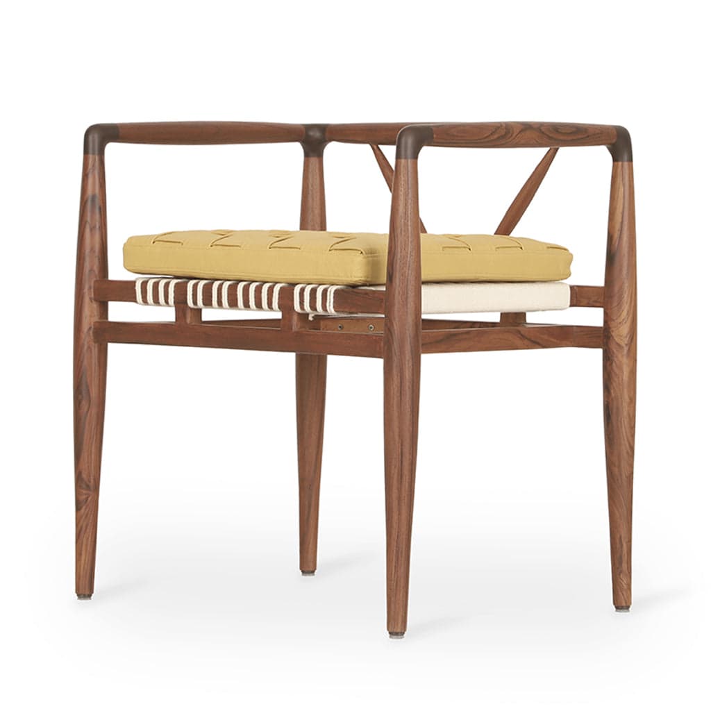 Bangku - Teak Lounge Chair, Yellow Leather by Alankaram