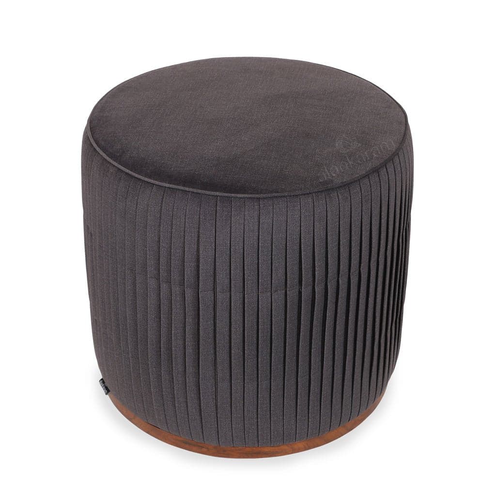 Pouffe - Teakwood Round Ottoman 4 by Alankaram