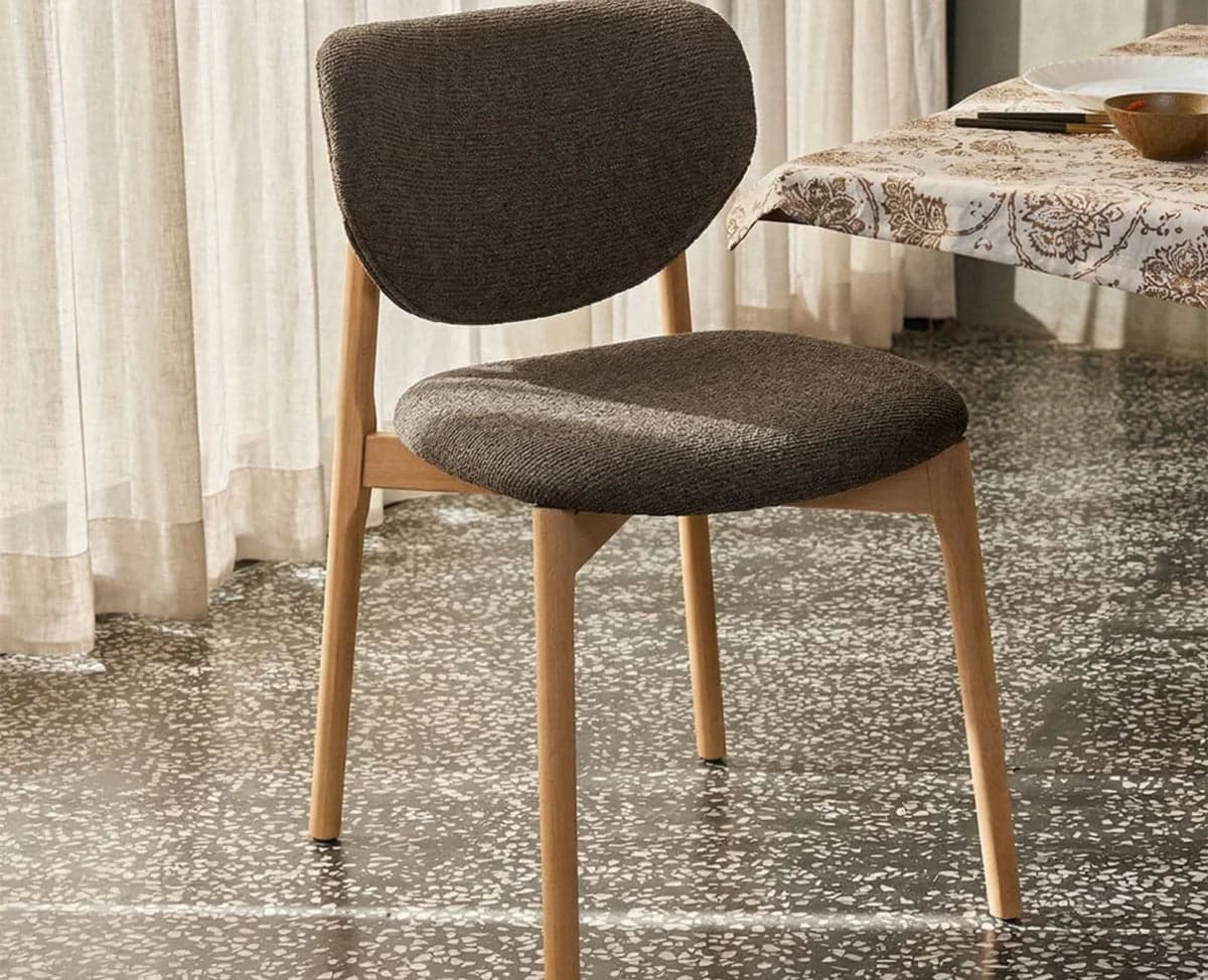 Beechline Dining Chair – Modern Upholstered Dining Chair for Home & Café - (Brown) by Furniselan
