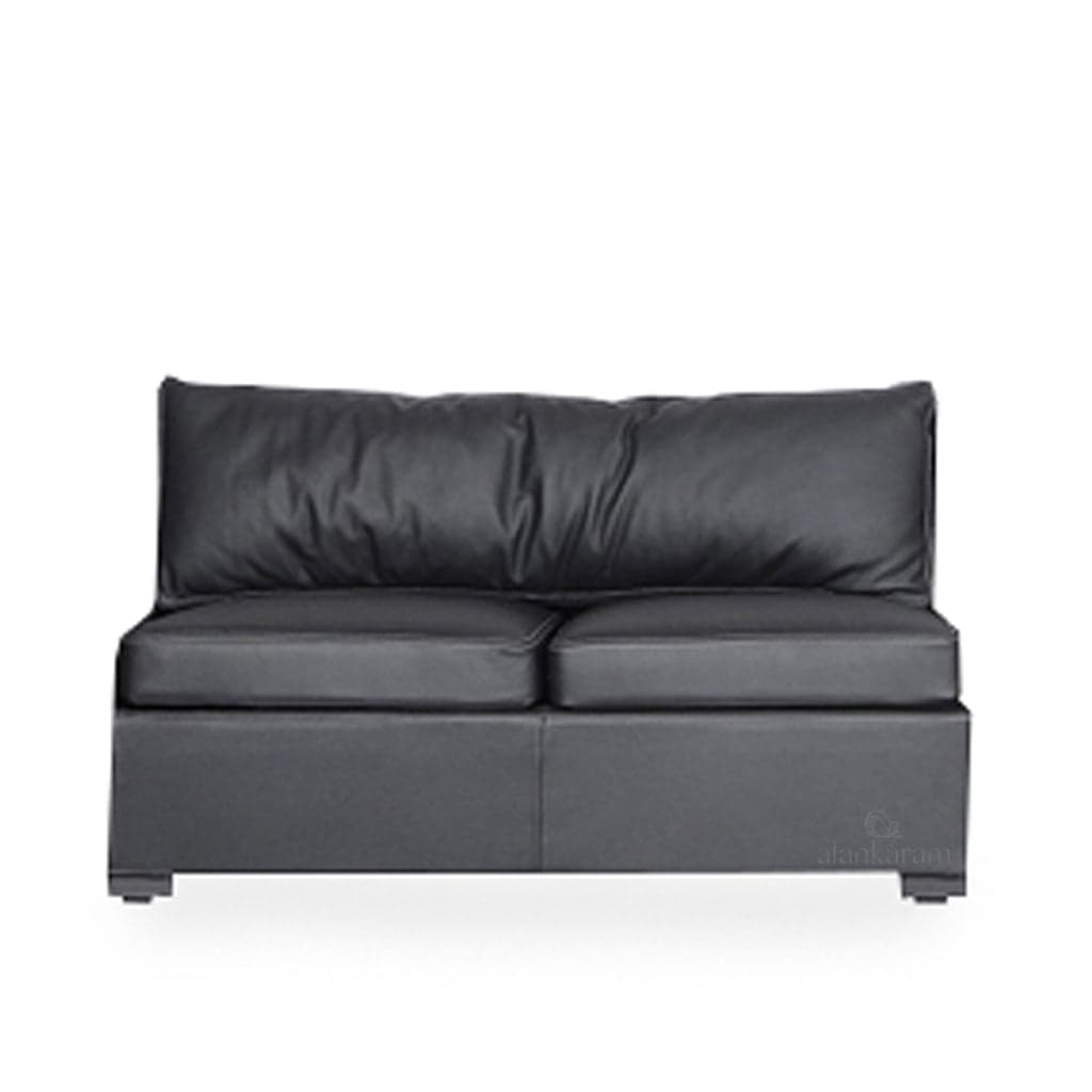 Deri - Two Seater Ash/Oak/Beech Sofa, Stained, without Hand Rest by Alankaram