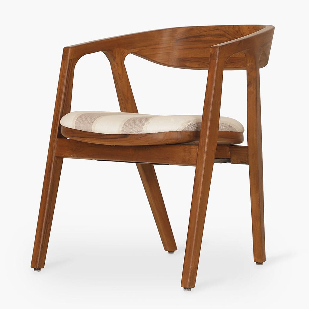 Ince - Teak Dining Chair, Wooden Back by Alankaram