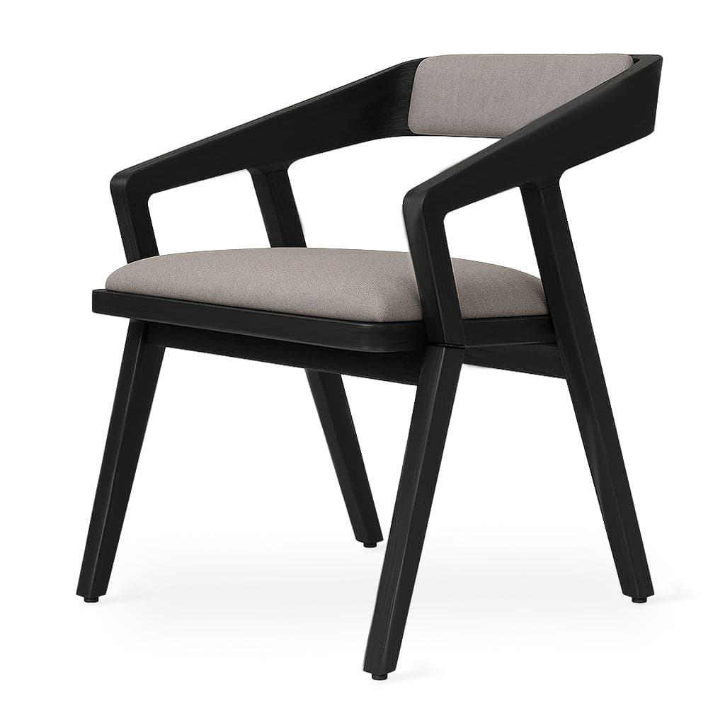 Casilla - Ash/Oak/Beech Dining Chair, Upholstered back, Stained by Alankaram