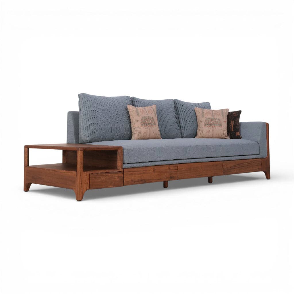 Mojus - Three Seater Teak Sofa with End Table by Alankaram