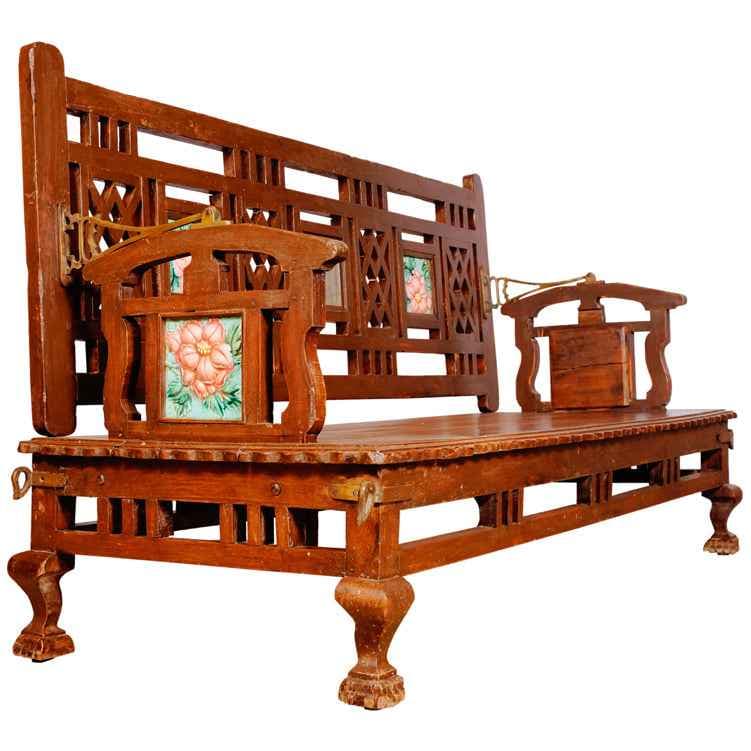 Kira Teak Wood Bench by The Artisania