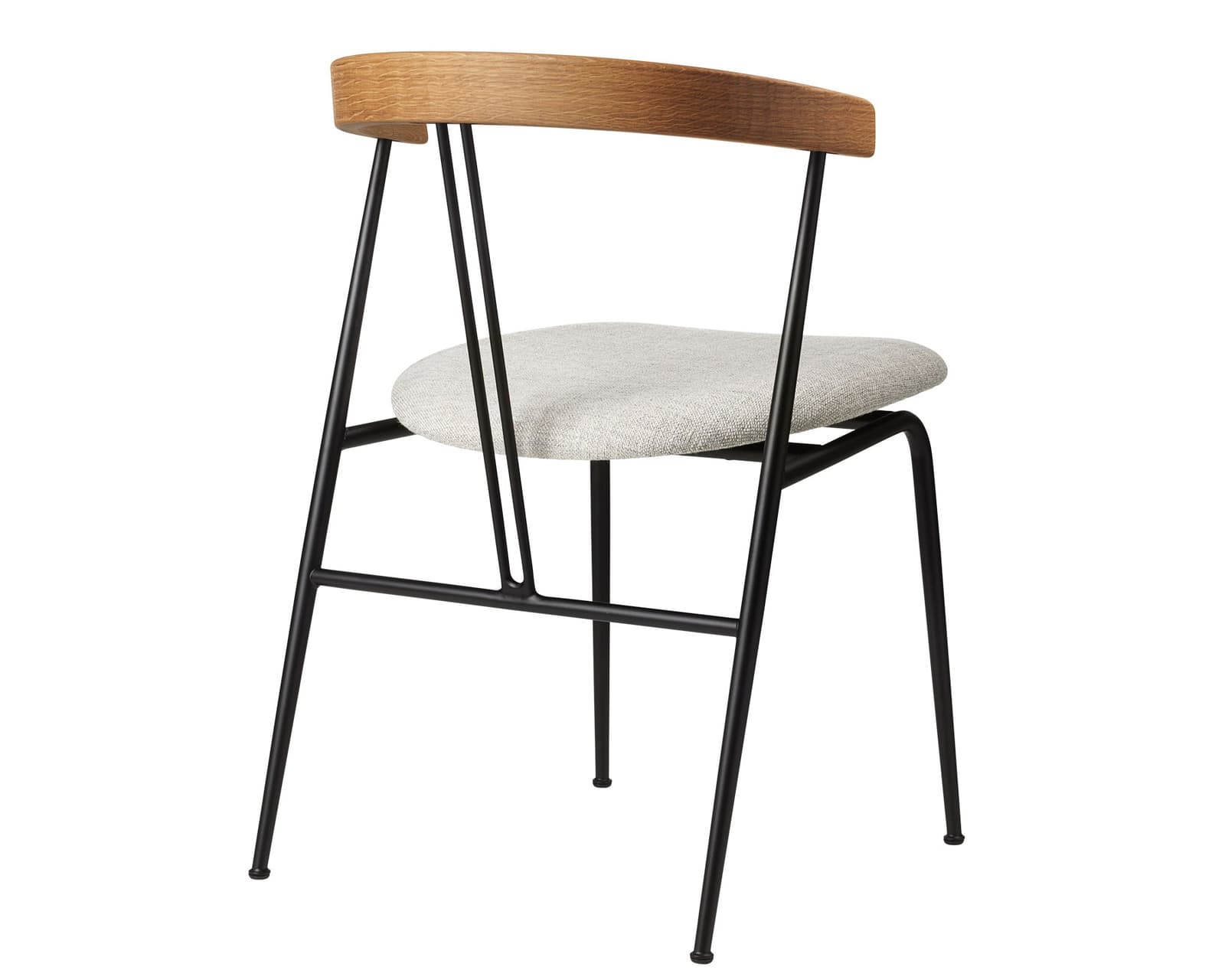 Industrial Chair with Wooden Backrest | Modern Solid Wood & Metal Dining Chair by The Leaf Craft