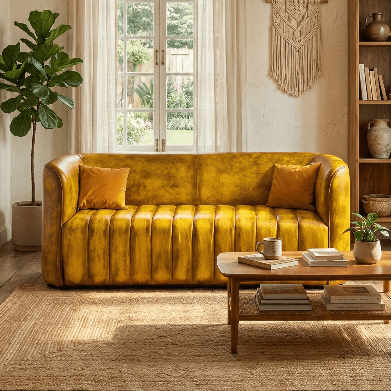 Yellowstone Leather Sofa by Homes of Rajasthan