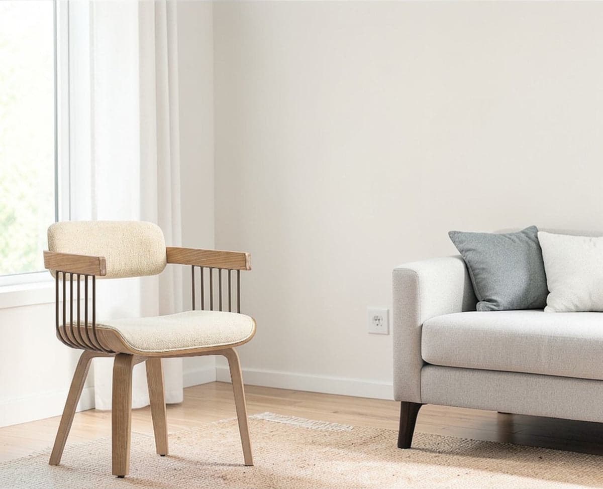 Blonde Wooden Dining Chair – Solid Wood Modern Dining Chair for Home & Restaurant - (Light Beige) by Furniselan