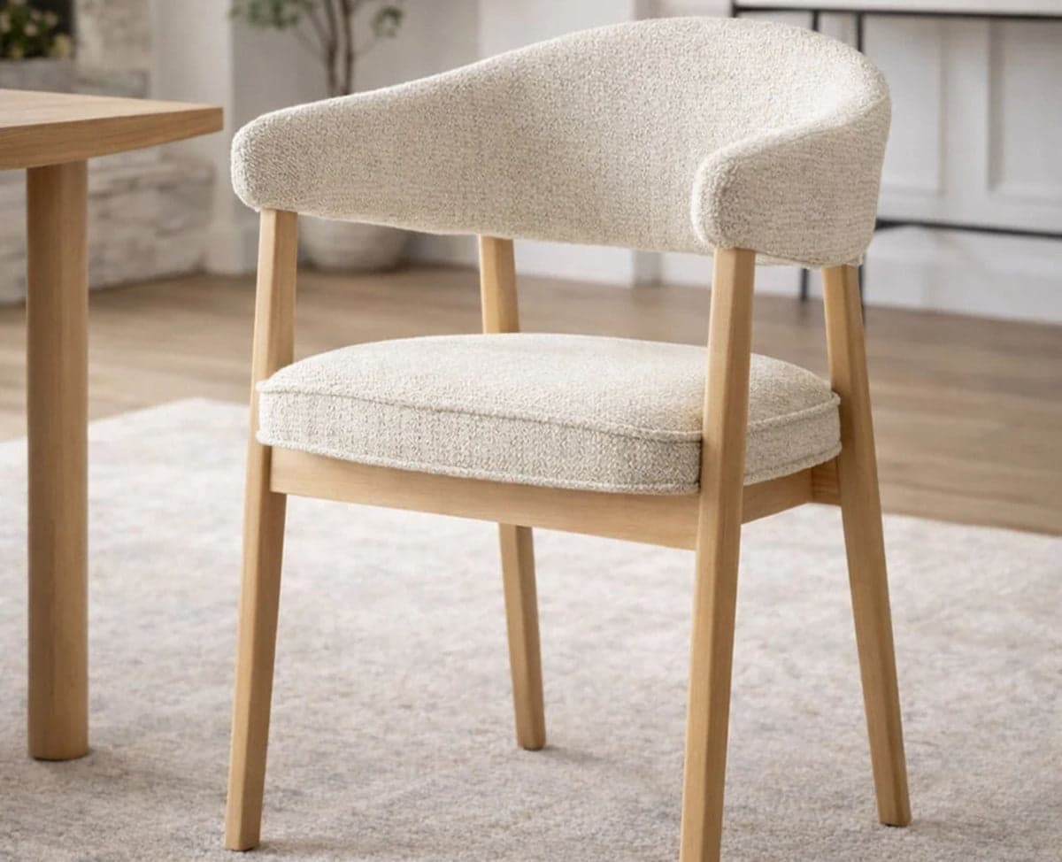 Beechcraft Dining Chair – Modern Upholstered Dining Chair for Home & Café - (Beige) by Furniselan