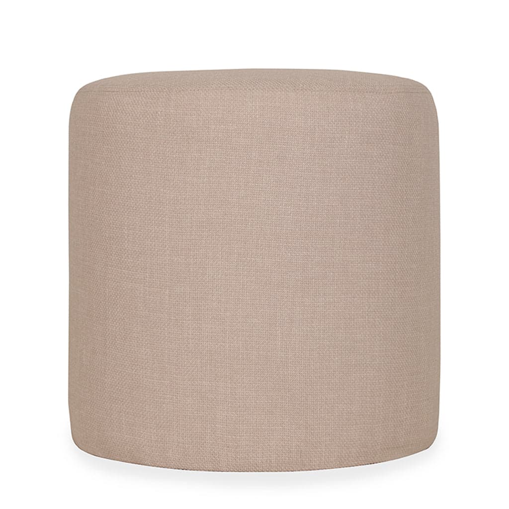 Pouffe - Round Ottoman with Grey Fabric 3 by Alankaram