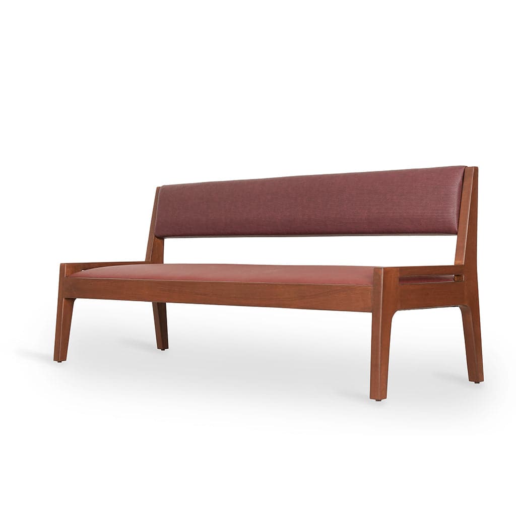 Akari - Three Seater Ash/Oak/Beech Sofa, Stained, Red Kevlar Fabric by Alankaram