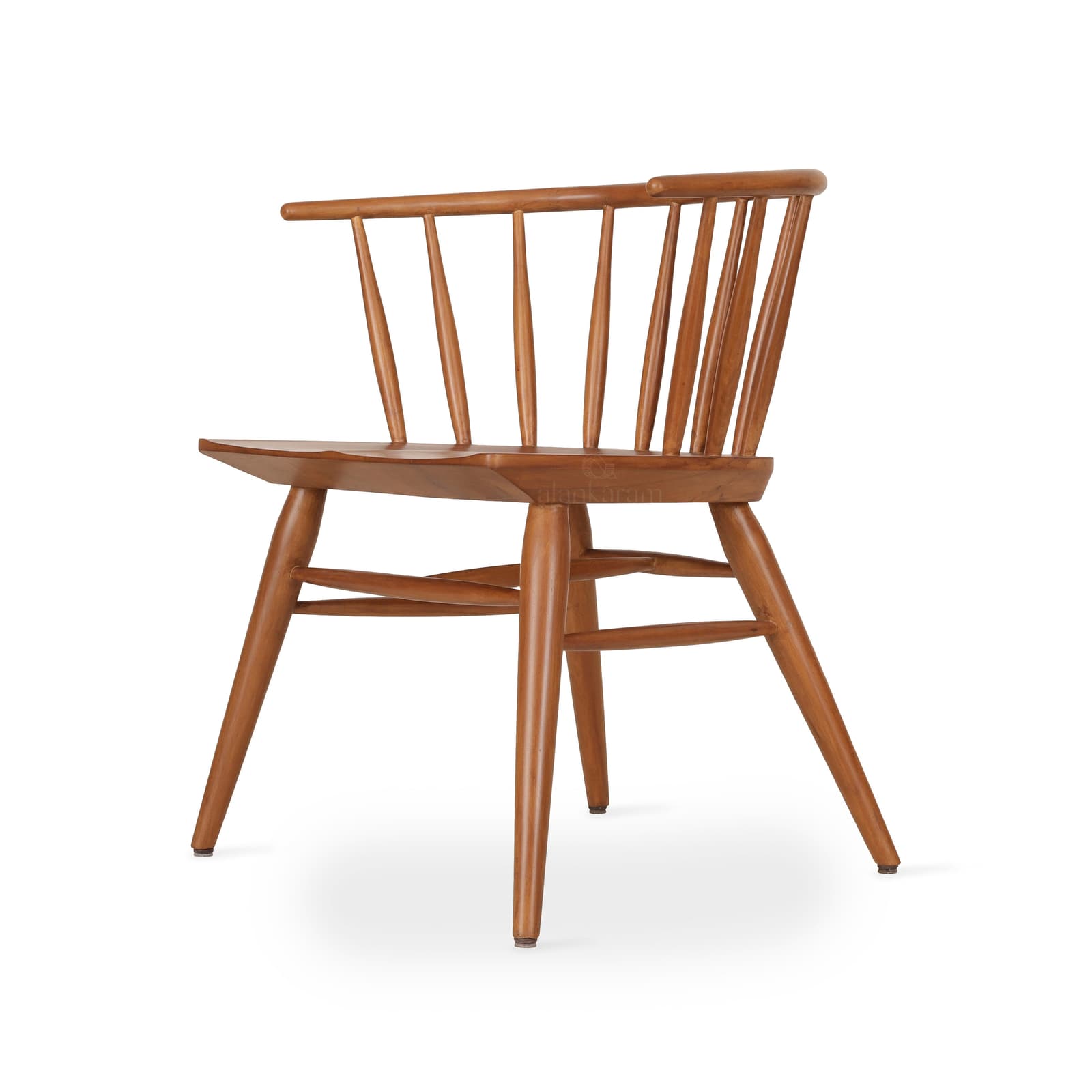 Eski - Ash/Oak/Beech Dining Chair, Wooden Seat, Stained by Alankaram