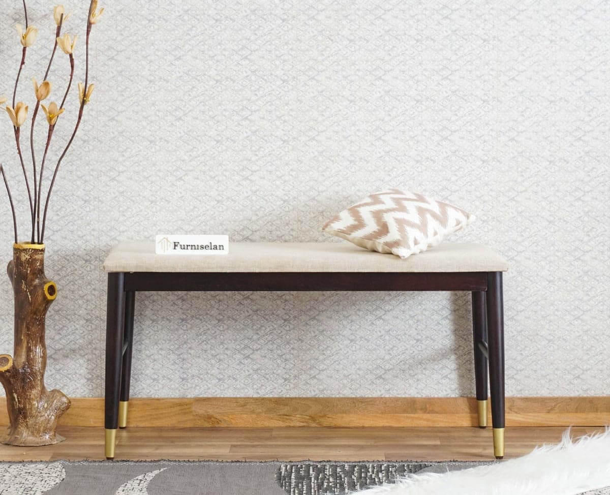 Boston Solid Wood two Seater Bench - (Grey Finish) by Furniselan