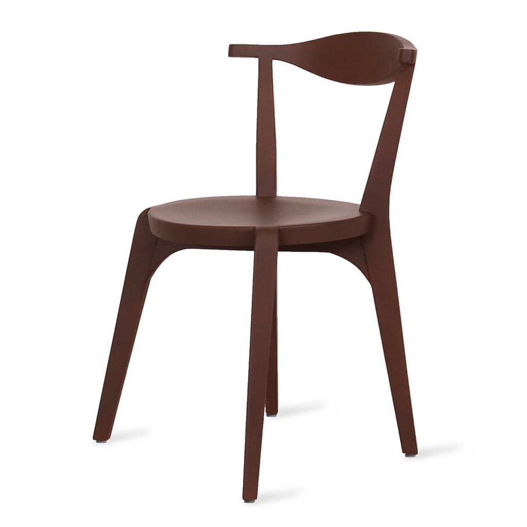 Dogo - Ash/Oak/Beech Dining Chair, Wooden Seat, Stained by Alankaram