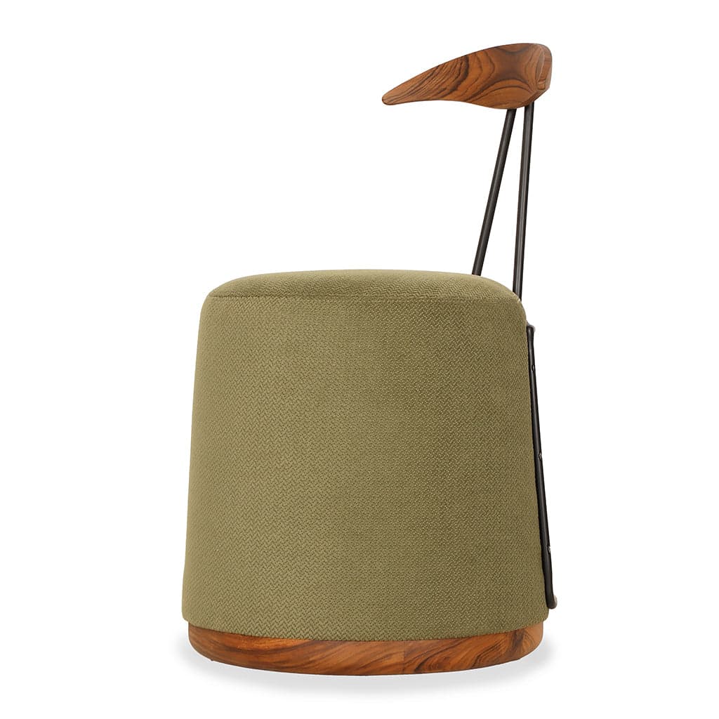 Credu - Teak Dining Chair, Green Fabric by Alankaram