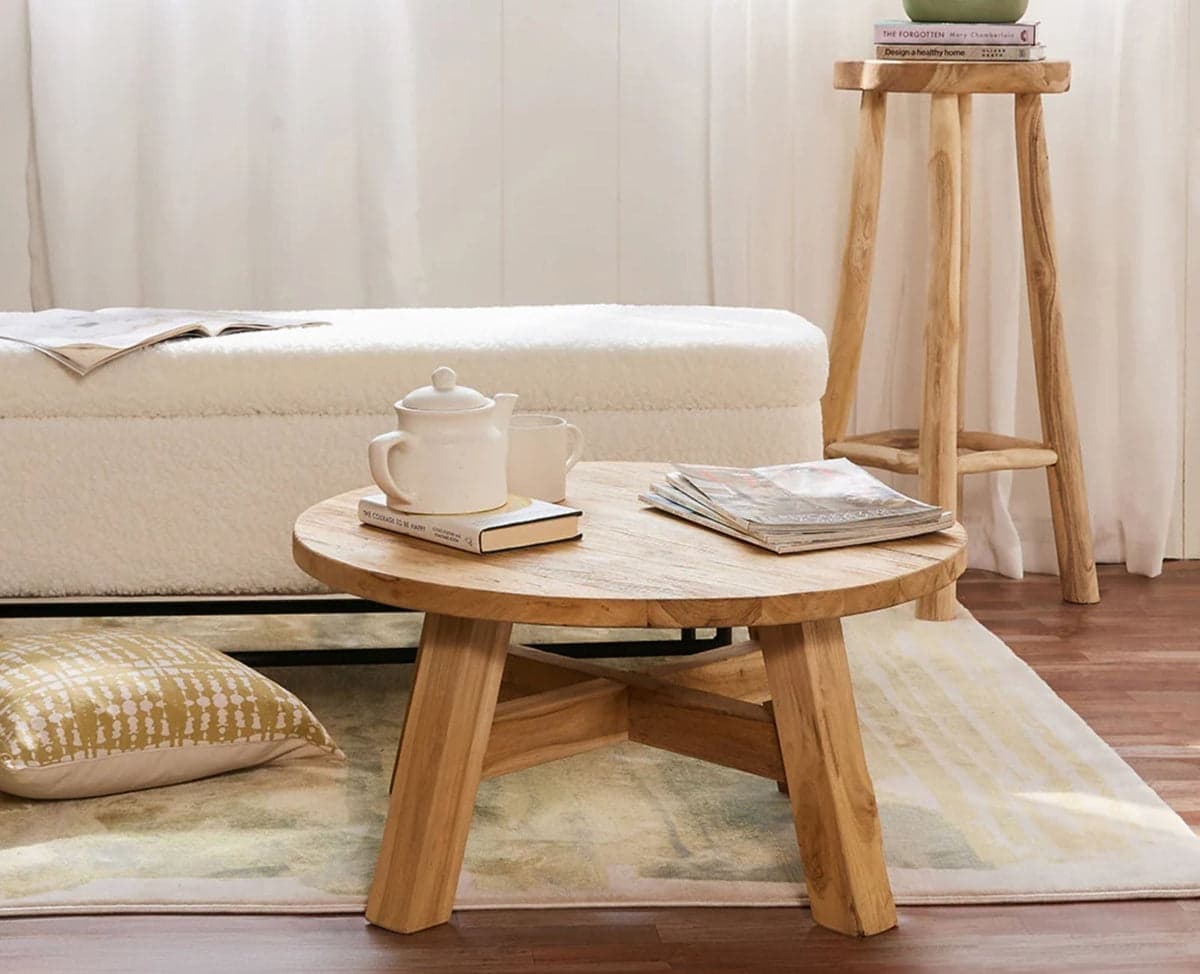 Ava Collins Outdoor Coffee Table - (Light Brown (Big)) by Furniselan