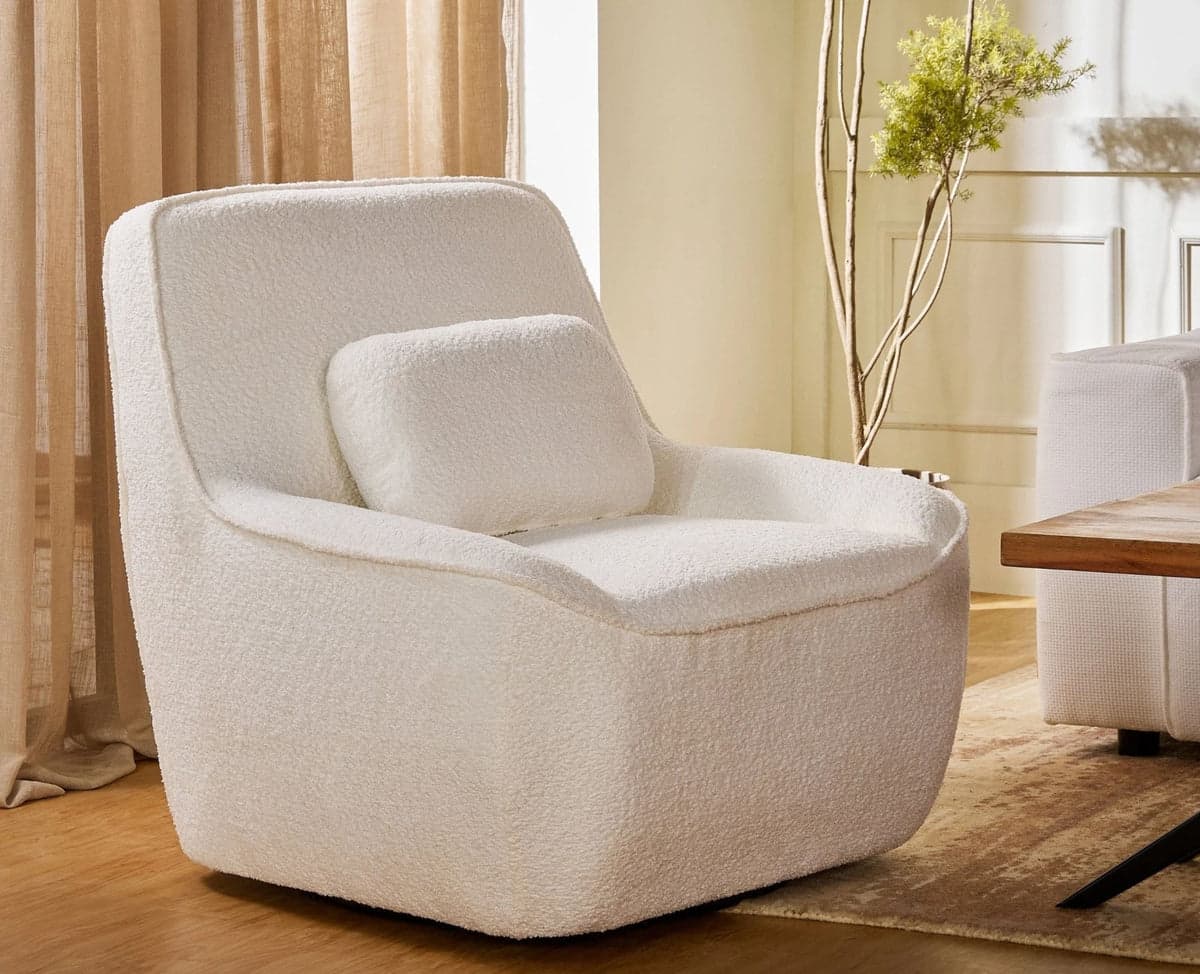 Anders Artisanal Chair – Modern Upholstered Dining Chair for Home & Café - (White) by Furniselan