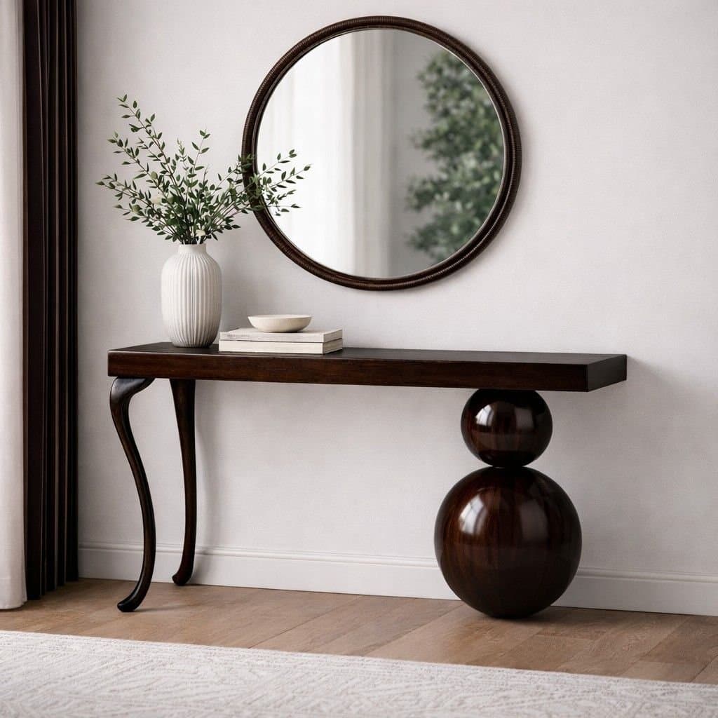Solidra Modern Wooden Console Table in Solid Sheesham Wood- Wooden Slice by Wooden Slice