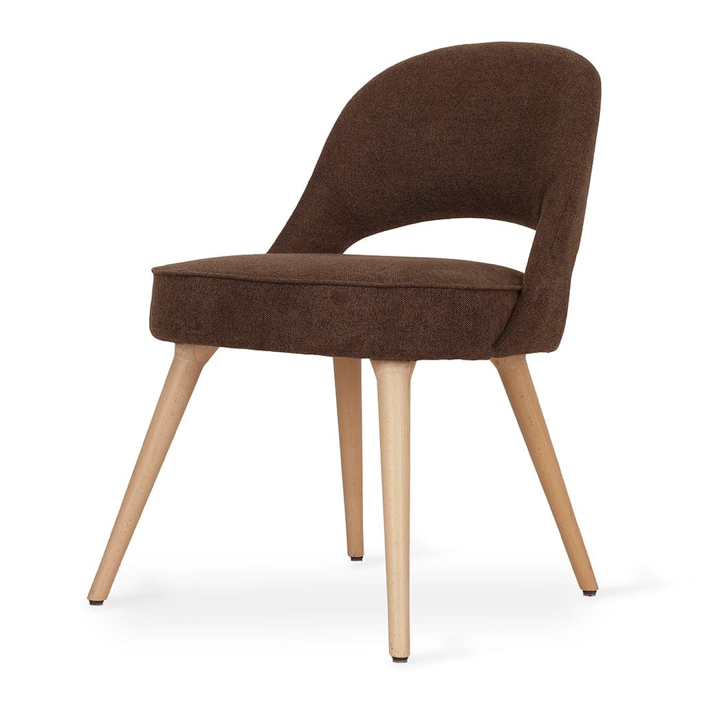 Kiero - Ash/Oak/Beech Dining Chair, Brown Fabric by Alankaram