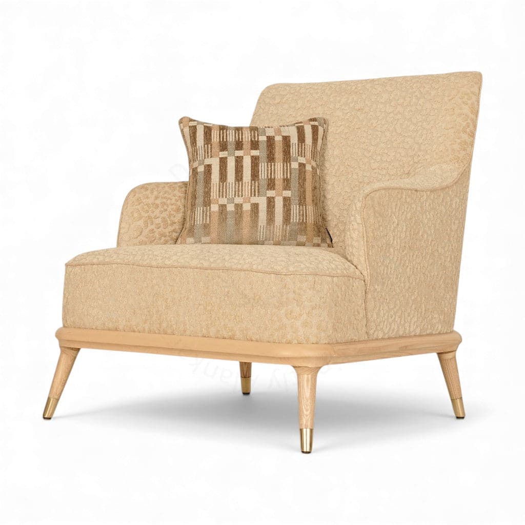 Koki - Ash/Oak/Beech Lounge Chair, Brass accentuations by Alankaram