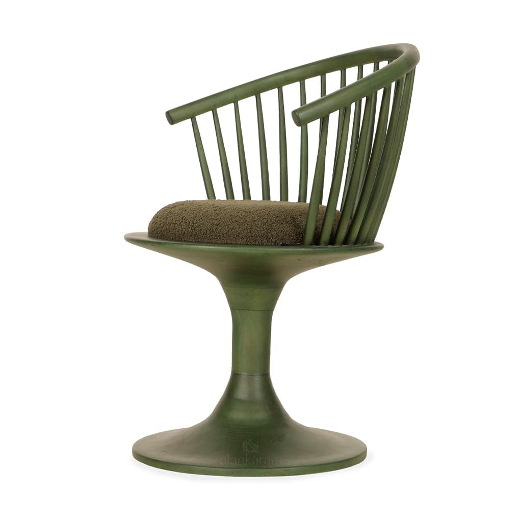 Koru - Ash/Oak/Beech Dining Chair, Green Stained by Alankaram