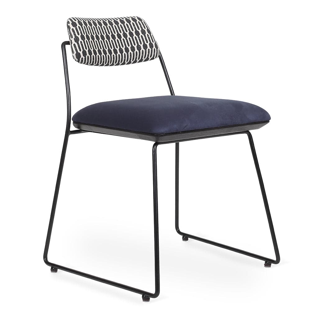 Minik - Metal Dining Chair, Ash/Oak/Beech Base, Stained, Upholstered Seat & Back 5 by Alankaram