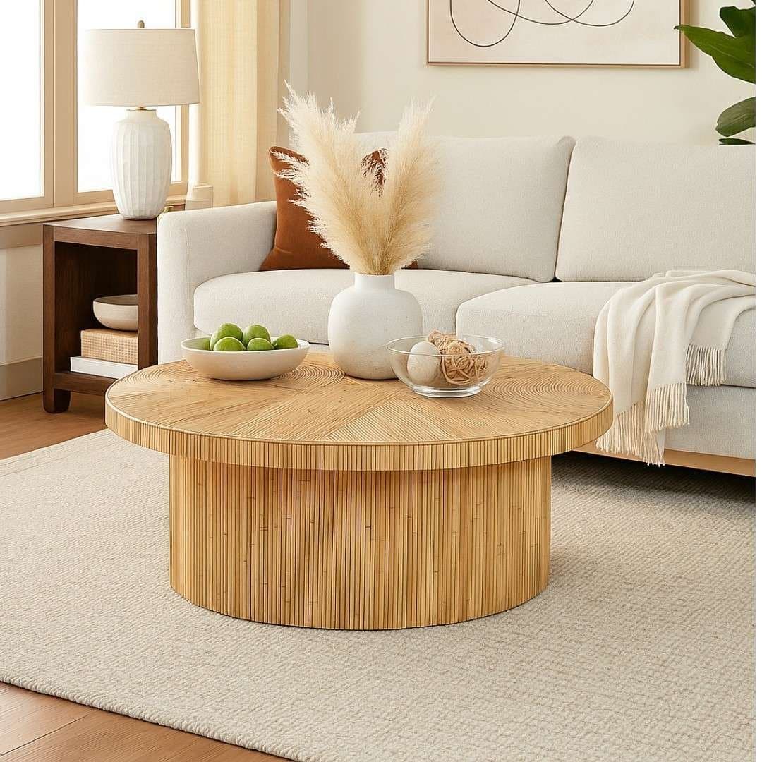 Urbora Round Handcrafted Sheesham Wood Coffee Table- Wooden Slice by Wooden Slice