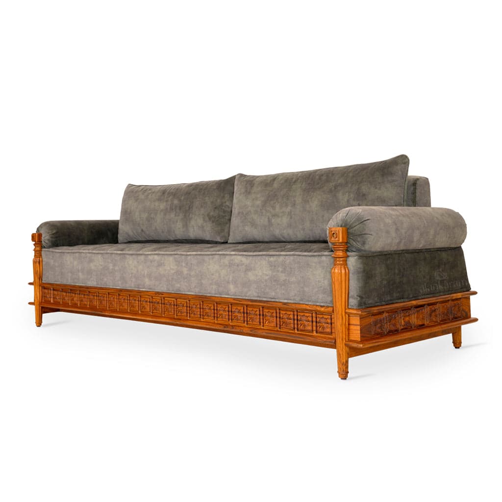Klas - Four Seater Teak Comfort Sofa by Alankaram
