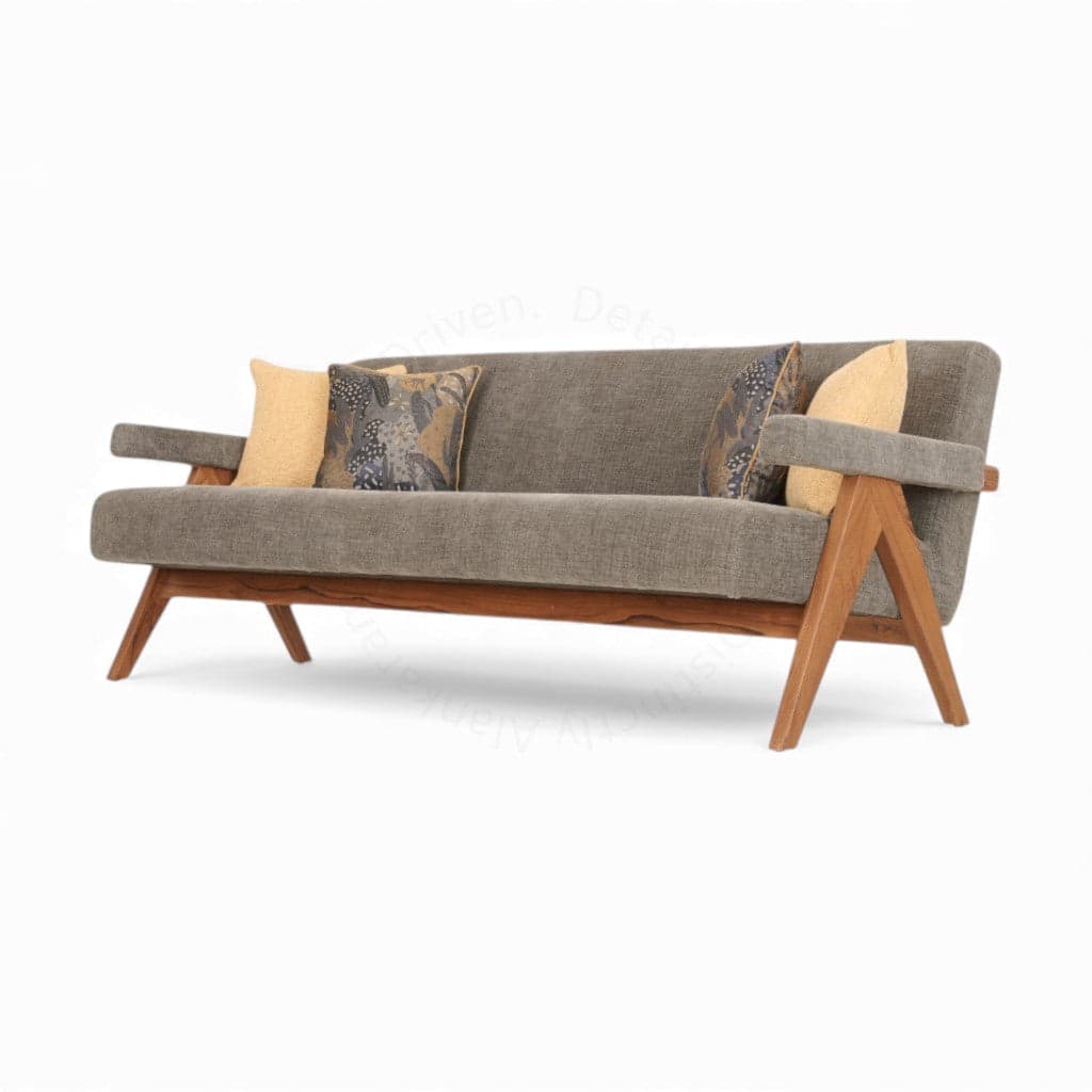 Jeanneret - Three Seater Teak Sofa by Alankaram
